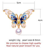 Vintage Enamel Butterfly Brooch Pins for Women
