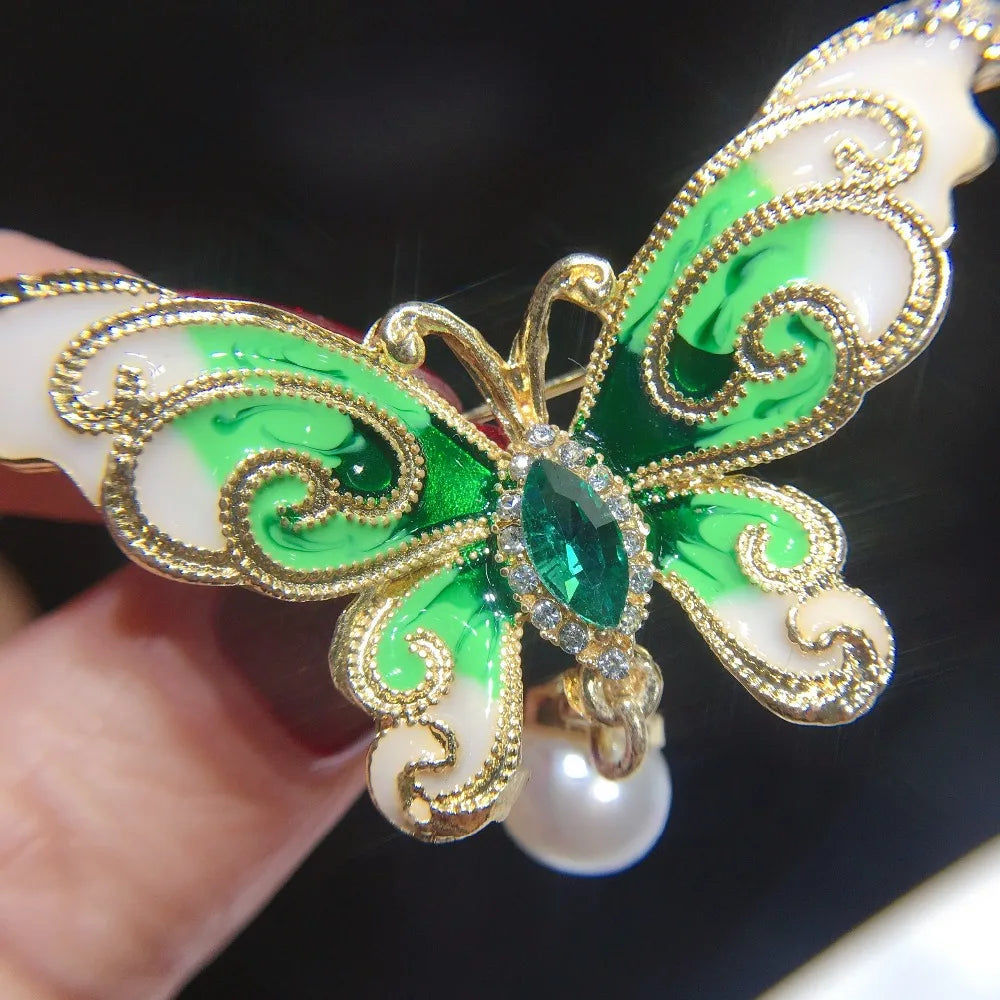 Vintage Enamel Butterfly Brooch Pins for Women