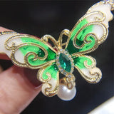 Vintage Enamel Butterfly Brooch Pins for Women