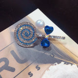 Freshwater Pearl Lollipop Brooch Rinestone Pin for Women