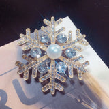 Snowflake Pearl Brooch Enamel Pin Natural Freshwater Pearl Jewelry