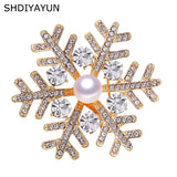 Snowflake Pearl Brooch Enamel Pin Natural Freshwater Pearl Jewelry