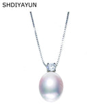 Freshwater Pearl Necklace with Zircon Pendants
