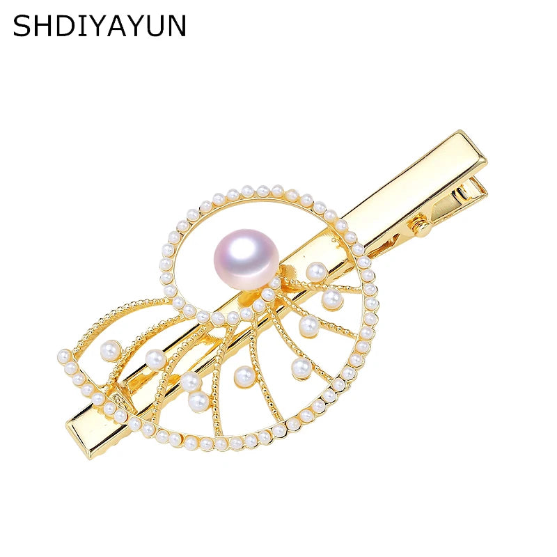 Natural Pearl Beads Hair Clip Barrette for Woman Girls