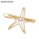 Freshwater Pearl Hair Clip Triangle Barrette Starfish Hair Pin