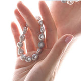 Freshwater Pearl Crystal Charm Baroque Bracelet Grey Pearl Jewelry