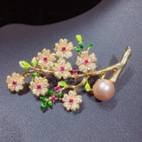 Freshwater Pearl Plum Blossom Brooch for Women