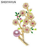 Freshwater Pearl Plum Blossom Brooch for Women