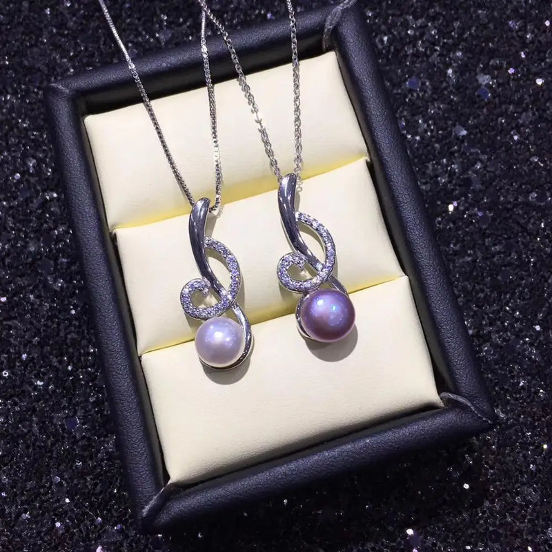 Musical Note Necklace Freshwater Pearl Pendant Chain