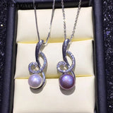 Musical Note Necklace Freshwater Pearl Pendant Chain