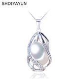 Pearl Necklace 925 Sterling Silver For Women Freshwater Pearl Cage Pendants