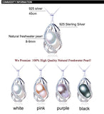 Pearl Necklace 925 Sterling Silver For Women Freshwater Pearl Cage Pendants