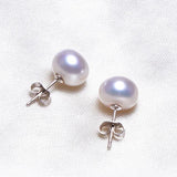 Real Pearl Earrings 925 Sterling Silver Jewelry For Women Stud Earring