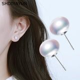 Real Pearl Earrings 925 Sterling Silver Jewelry For Women Stud Earring