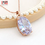 Oval Pink Opal Pendant Necklace for Wedding Party