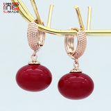 Big Bread Pearl Dangle Earrings Wedding Vintage 585 Rose Eardrop
