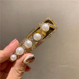 Rhinestone Pearls Water Drop Hairpin Flowers Bang Clip Barrette