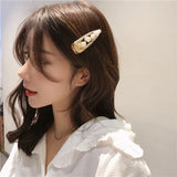 Rhinestone Pearls Water Drop Hairpin Flowers Bang Clip Barrette