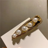 Rhinestone Pearls Water Drop Hairpin Flowers Bang Clip Barrette