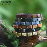 Bohemian Stone Leather Wrap Beads Bracelets for Women Men