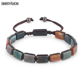 Bohemian Stone Leather Wrap Beads Bracelets for Women Men