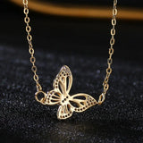 SHINYGEM Natural Butterfly Pendant Necklace