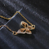 SHINYGEM Natural Butterfly Pendant Necklace