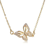 SHINYGEM Natural Butterfly Pendant Necklace