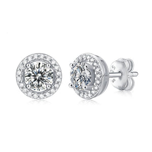 0.5-1CT D Moissanite Diamond Stud Earrings 925 Sterling Silver Anniversary Gift