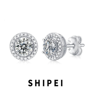 0.5-1CT D Moissanite Diamond Stud Earrings 925 Sterling Silver Anniversary Gift