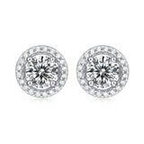 0.5-1CT D Moissanite Diamond Stud Earrings 925 Sterling Silver Anniversary Gift