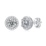 0.5-1CT D Moissanite Diamond Stud Earrings 925 Sterling Silver Anniversary Gift