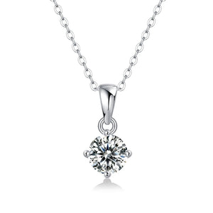 0.5CT/1CT Round Cut D Moissanite Pendant Necklace