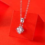 0.5CT/1CT Round Cut D Moissanite Pendant Necklace