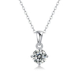 0.5CT/1CT Round Cut D Moissanite Pendant Necklace