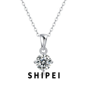 0.5CT/1CT Round Cut D Moissanite Pendant Necklace