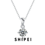 0.5CT/1CT Round Cut D Moissanite Pendant Necklace