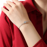 925 Silver VVS1 Moissanite Flower D Diamond Bracelet