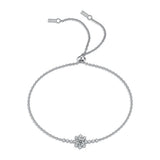925 Silver VVS1 Moissanite Flower D Diamond Bracelet