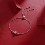925 Silver VVS1 Moissanite Flower D Diamond Bracelet