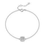 925 Silver VVS1 Princess Cut D Moissanite Bracelet