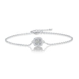 925 Silver VVS1 Princess Cut D Moissanite Bracelet