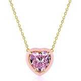 Heart Cut Sapphire Citrine Pendant Necklace