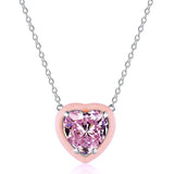 Heart Cut Sapphire Citrine Pendant Necklace