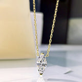 18K Plated 925 Silver 1CT Sapphire Pendant Necklace