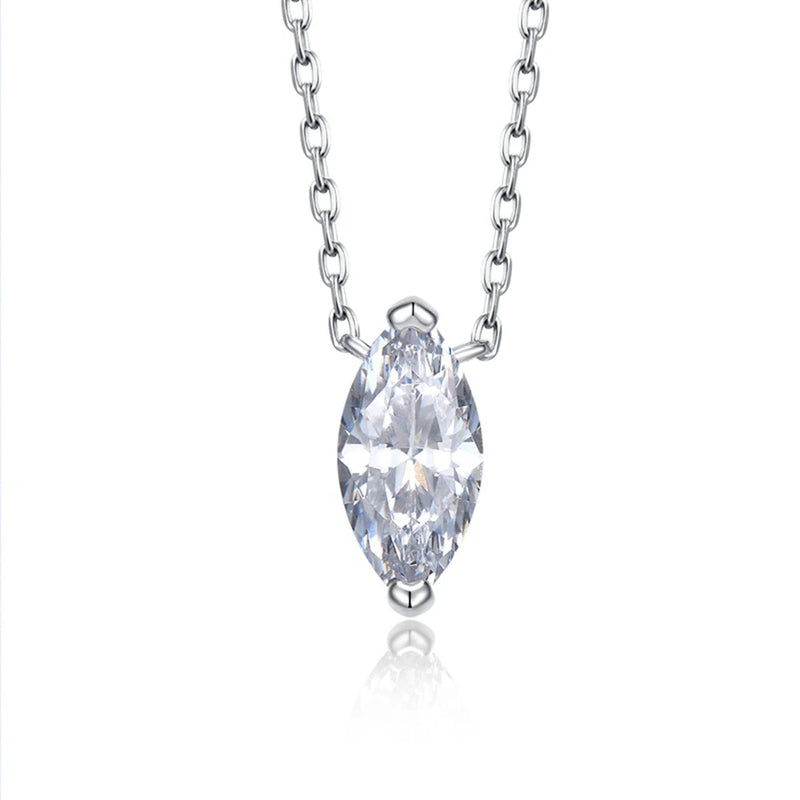 18K Plated 925 Silver 1CT Sapphire Pendant Necklace