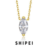 18K Plated 925 Silver 1CT Sapphire Pendant Necklace