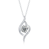 1CT D Moissanite Diamond Heart Pendant Necklace