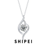 1CT D Moissanite Diamond Heart Pendant Necklace