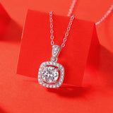 1CT D Moissanite Diamond Gemstone Necklace Pendant